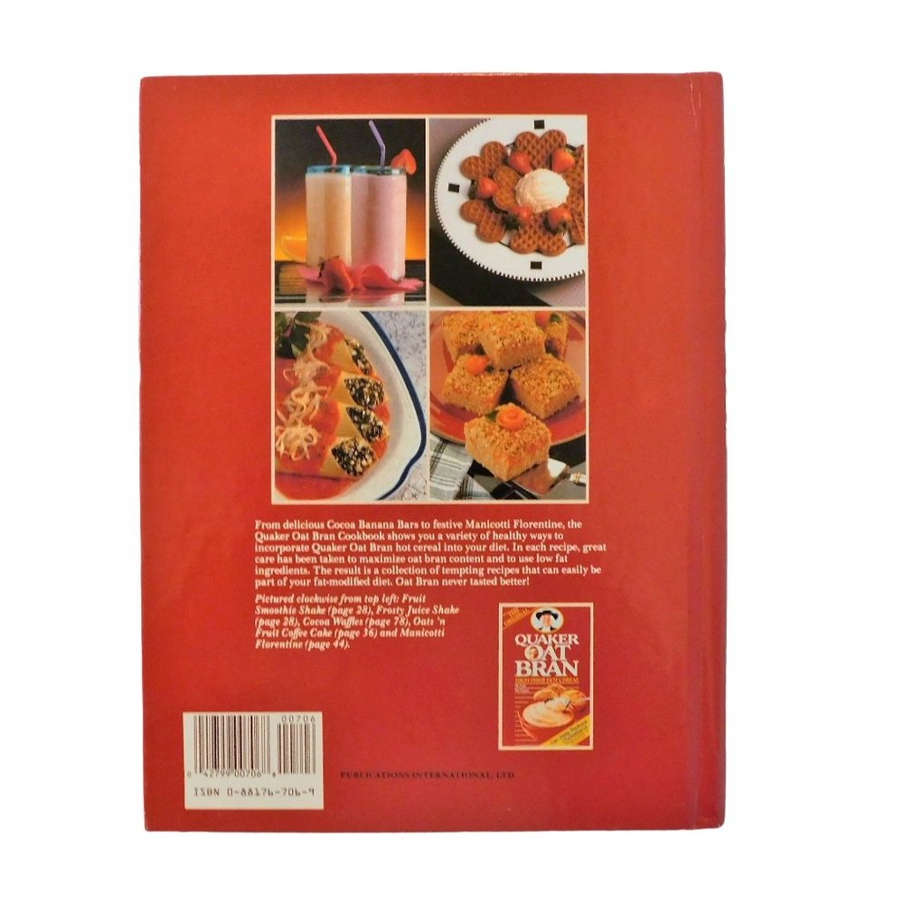Quaker Oat Bran Cookbook 1989 Hardcover Spiral Recipes - Picture 2 of 4